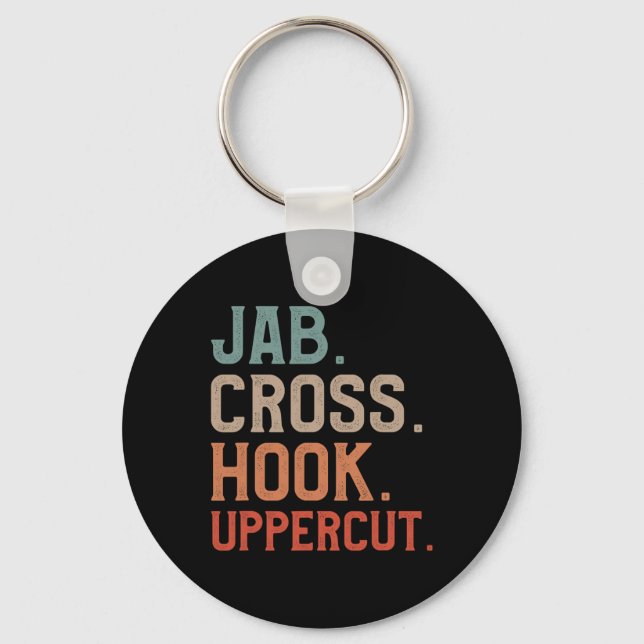 Porte-clés Jab Cross Hook Uppercut Kickboxer Kickboxing  (Recto)