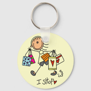 Porte-clés J'achète des t-shirts et des cadeaux