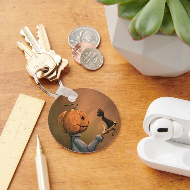 Porte-clés Jack le chat citrouille Halloween (Bureau)