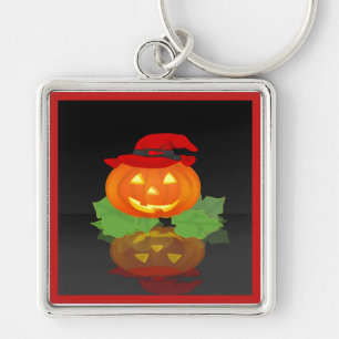 Porte-clés Jack-o'-lantern et sa réflexion -
