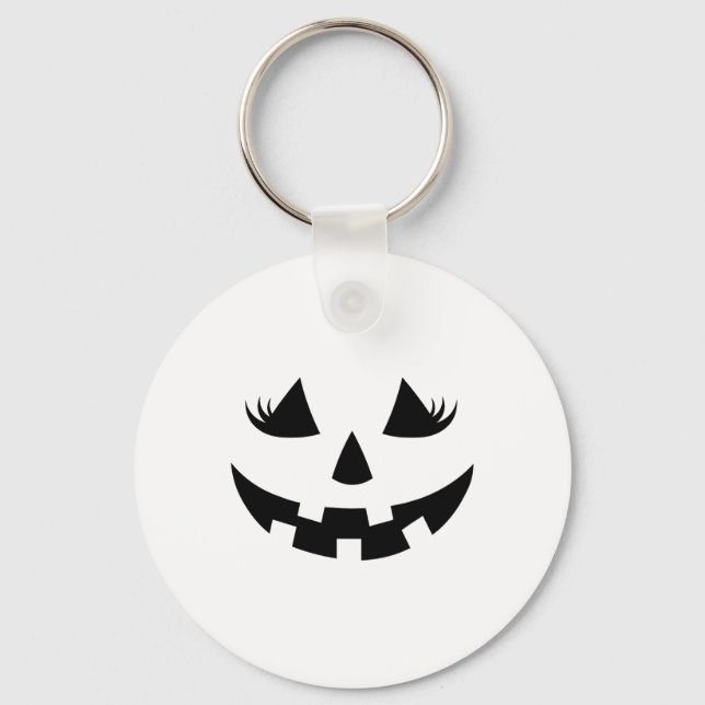 Porte-clés Jack-o'-lantern Face Citrouille Eyelashes Hallowee (Recto)