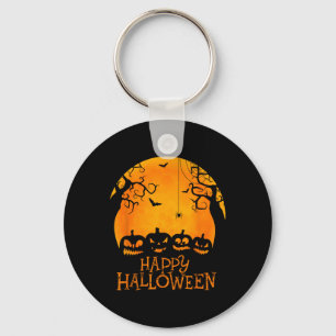 Porte-clés Jack-o'-lantern Face Joyeux Halloween Citrouilles 