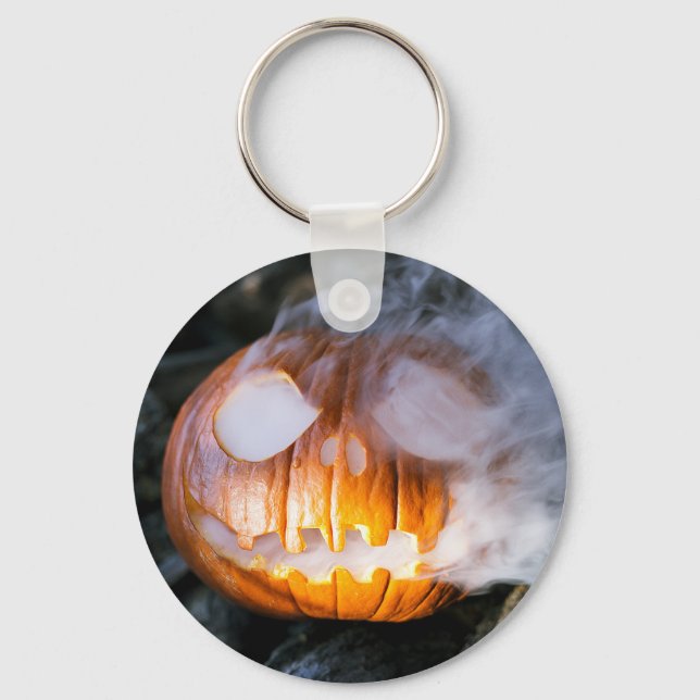 Porte-clés Jack-o-Lantern Halloween Citrouille Tête grillée (Recto)