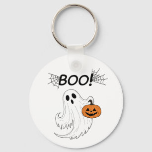 Porte-clés Jack-o’ lanterne et un fantôme blanc Boo Halloween