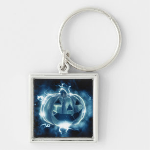 Porte-clés jack-o-lanterne sous la pluie