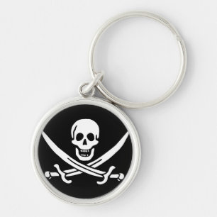 Porte-clés Jack Rackham; drapeau Jolly roger; pirate