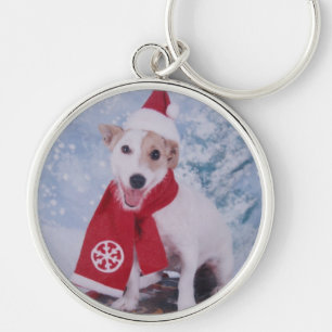 Porte-clés Jack Russell Terrier - aide de père Noël