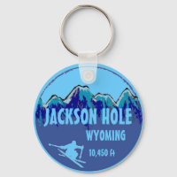 Jackson Hole porte - clé d'art du ski bleu du Wyom