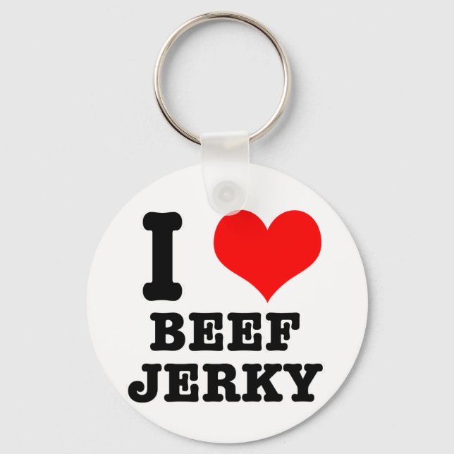 Porte-clés J'ADORE (AIME) le jerky de boeuf (Recto)