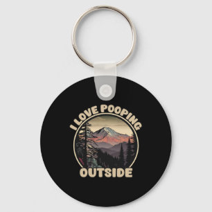 Porte-clés J'adore chier dehors drôle camping randonnée natur