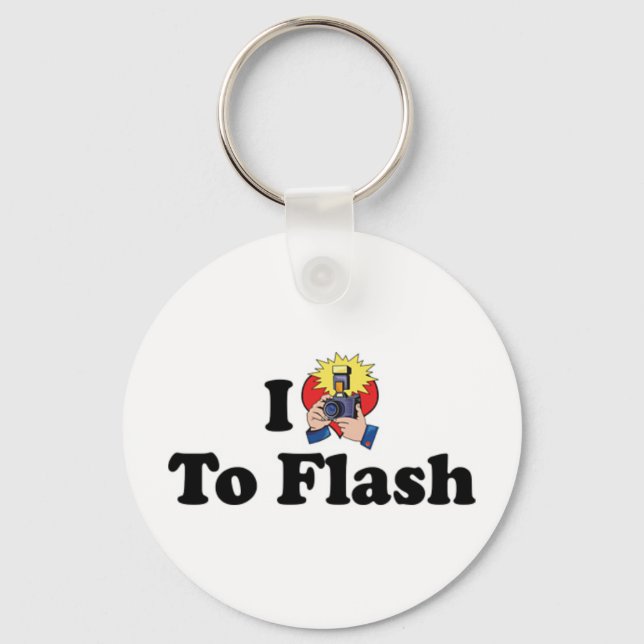 Porte-clés J'adore Flash - Amateur de Photographie (Recto)