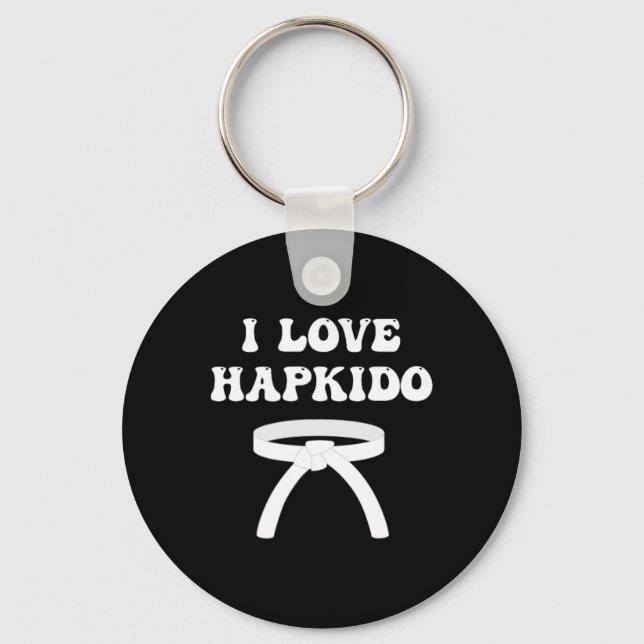 Porte-clés J'adore Hapkido Boxe Asiatique Jiujitsu Kickboxing (Recto)
