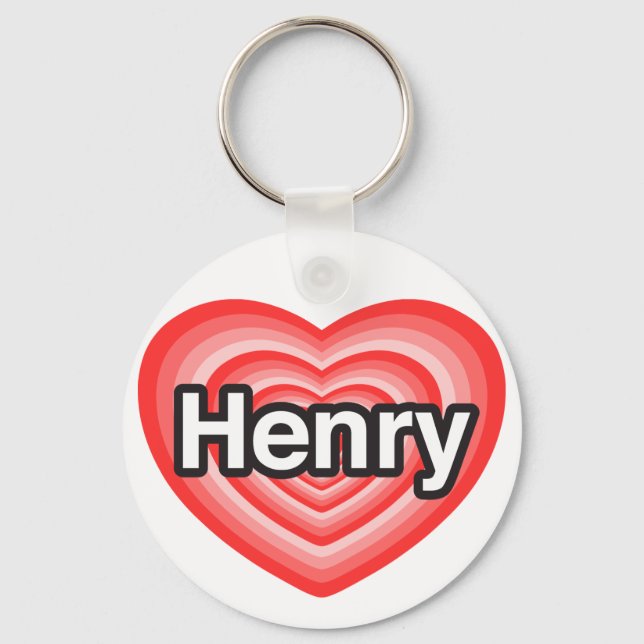 Porte-clés J'adore Henry. Je t'aime Henry. Cœur (Recto)