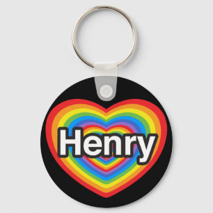 Porte-clés J'adore Henry. Je t'aime Henry. Cœur