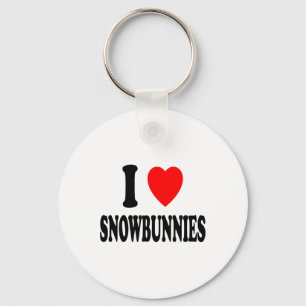 Porte-clés J'adore (j'aime) les Snowbunnies Skiant Snowboardi