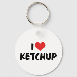 Porte-clés J'adore Ketchup Cœur - Amateur de Catsup