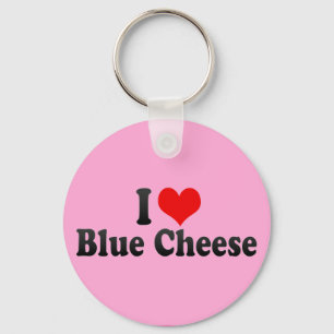 Porte-clés J'adore le fromage bleu