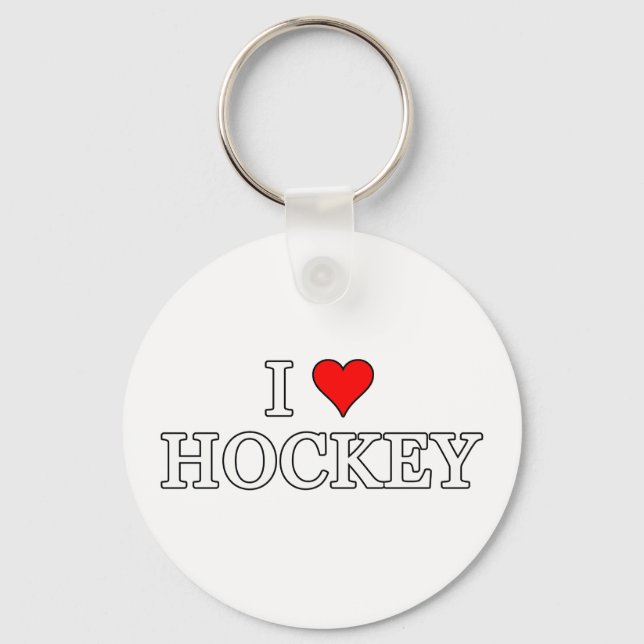 Porte-clés J'adore le hockey (Recto)