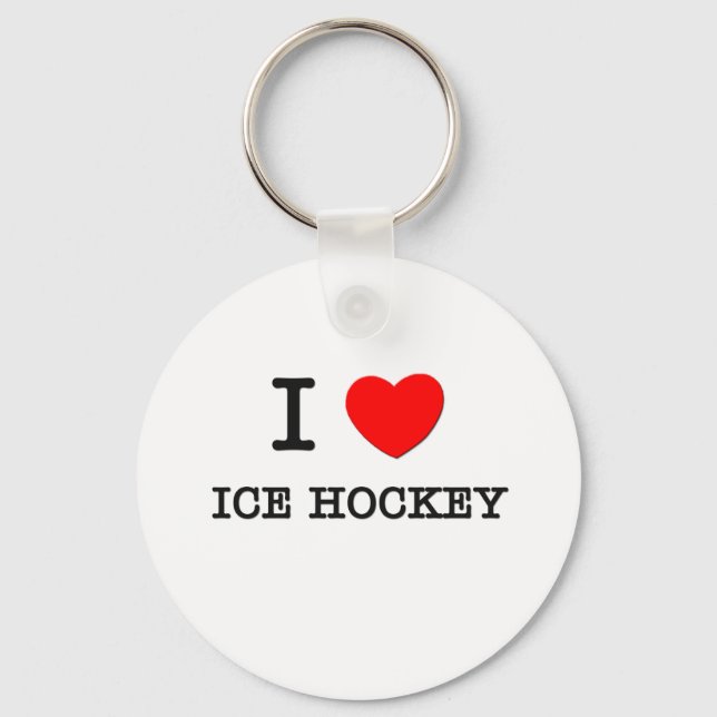Porte-clés J'adore le hockey sur glace (Recto)