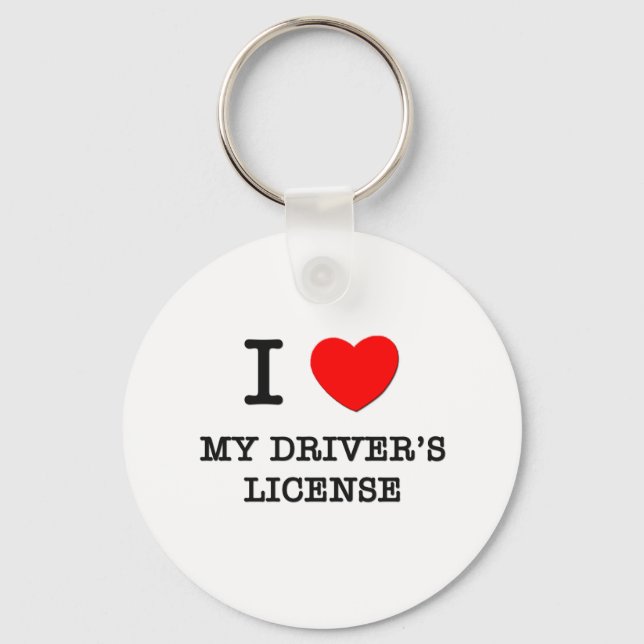 Porte-clés J'adore le permis de conduire de mon conducteur (Recto)