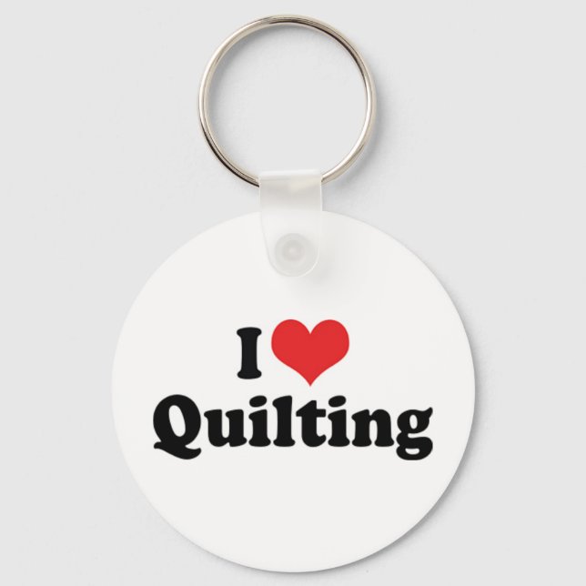 Porte-clés J'adore le quilting Heart - Couture Quilter (Recto)