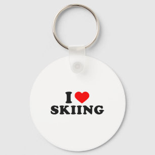 Porte-clés J'adore le ski Amoureux de la neige