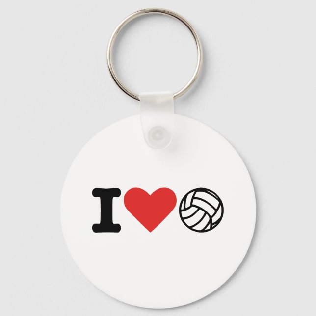 Porte-clés J'adore le volley-ball (Recto)