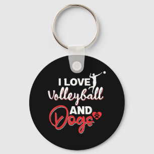 Porte-clés J'adore le volley et les chiens