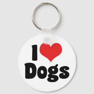 Porte-clés J'adore les chiens au cœur - Amateur de chiens can