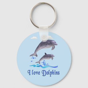 Porte-clés J'adore les dauphins