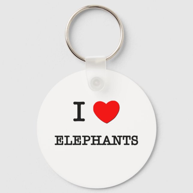 Porte-clés J'adore les ÉLÉPHANTS (Recto)