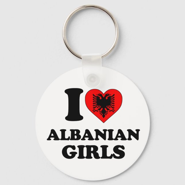 Porte-clés J'adore les filles albanaises (Recto)