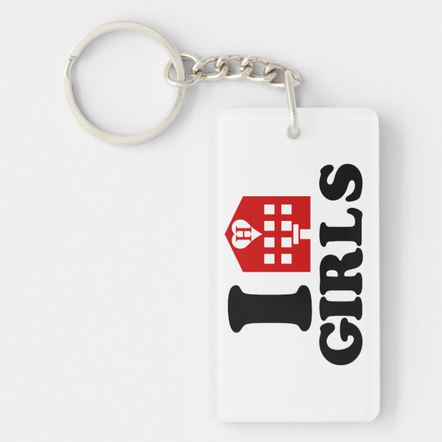 Porte-clés J'adore les filles d'hôtel (Devant)
