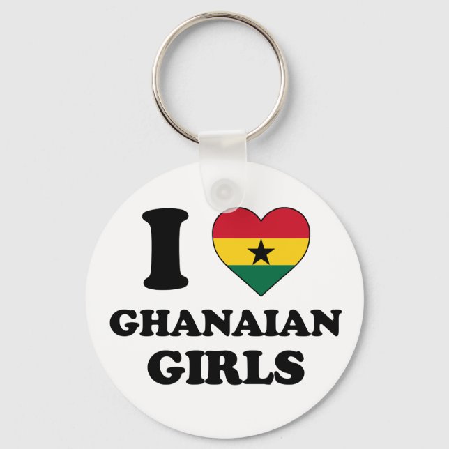 Porte-clés J'adore les filles ghanéennes (Recto)