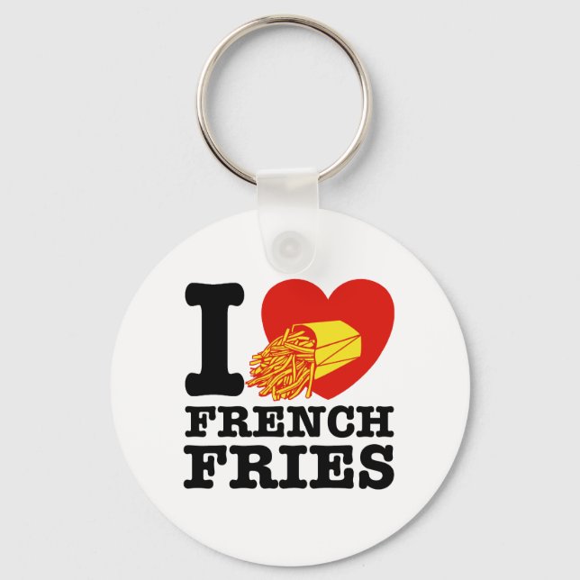 Porte-clés J'adore les frites françaises (Recto)
