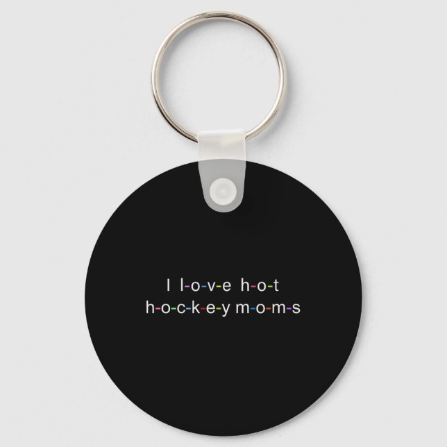 Porte-clés J'adore les mamans de hockey chaudes  (Recto)