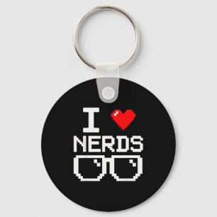 Porte-clés J'adore les nerds Je cœur de nerds pour le livre d