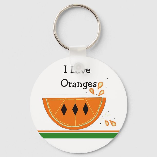 Porte-clés J'adore les oranges (Recto)