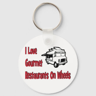 Porte-clés J'adore les restaurants gastronomiques à roues