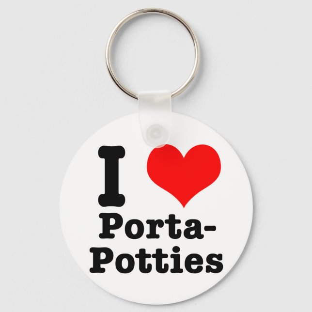 Porte-clés J'ADORE les toilettes portables (Recto)