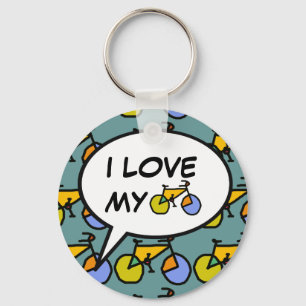 Porte-clés j'adore ma bulle de dessin animé vélo
