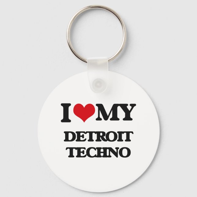 Porte-clés J'adore ma technologie DETROIT (Recto)