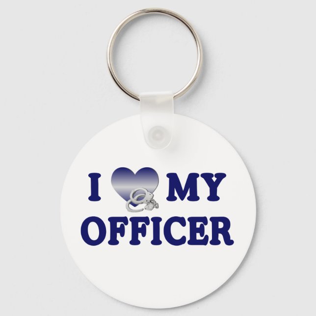Porte-clés J'adore mon officier (Recto)