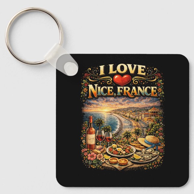 Porte-clés J'adore Nice (Recto)