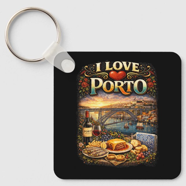 Porte-clés J'adore Porto (Recto)
