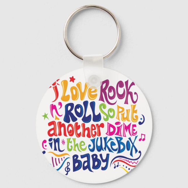 Porte-clés J'adore rock'n roll (Recto)