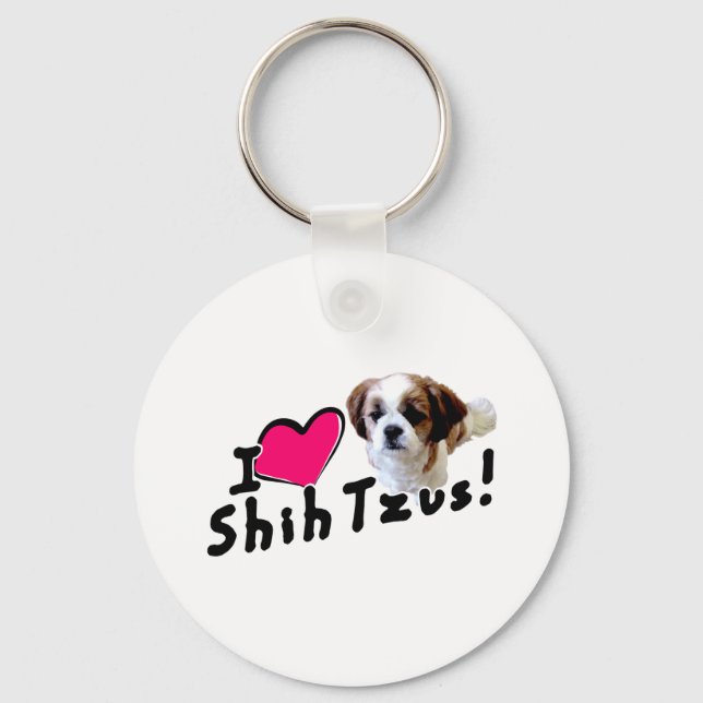 Porte-clés J'adore Shih Tzus ! (Recto)