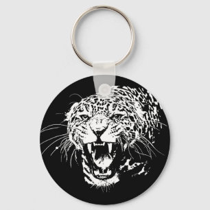 Porte-clés Jaguar noir et blanc
