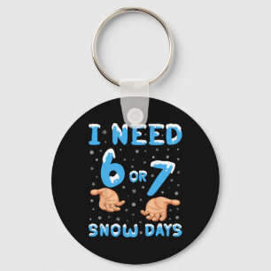 Porte-clés J'ai besoin de 6 ou 7 jours de neige Drôle 67 Meme