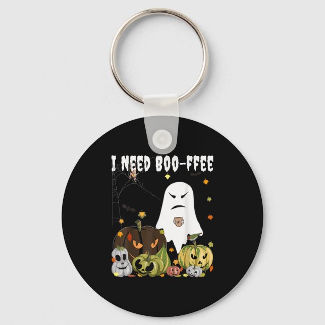 Porte-clés J'ai besoin de Boo-ffee Fantôme Citrouille de la S (Recto)
